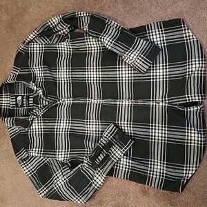 The North Face Black and White Checkered Flannel Shirt